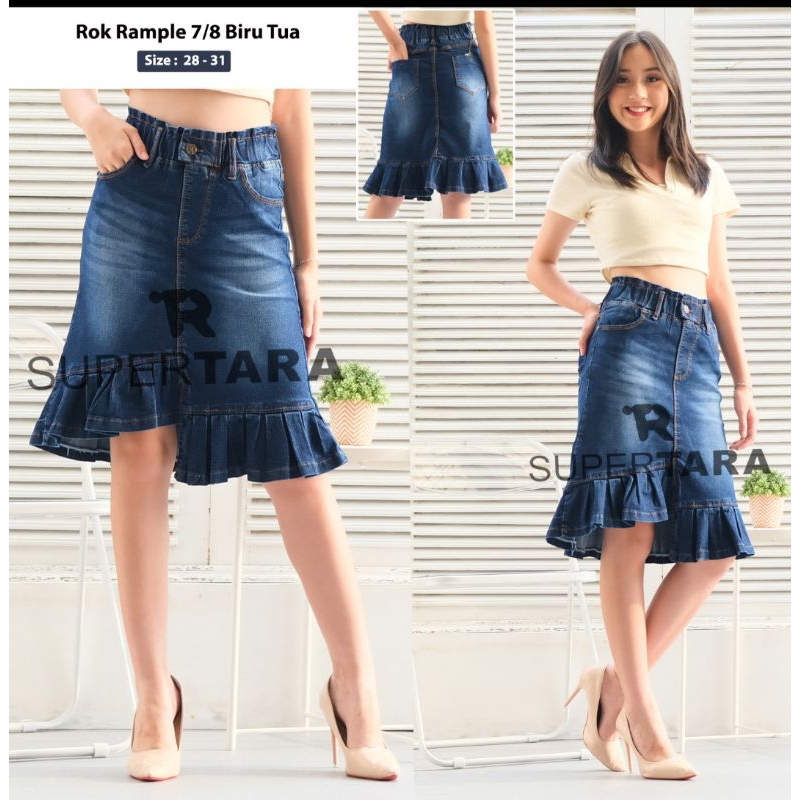 Rok jeans supertara 7/8 - Rok jeans  rample  7/8