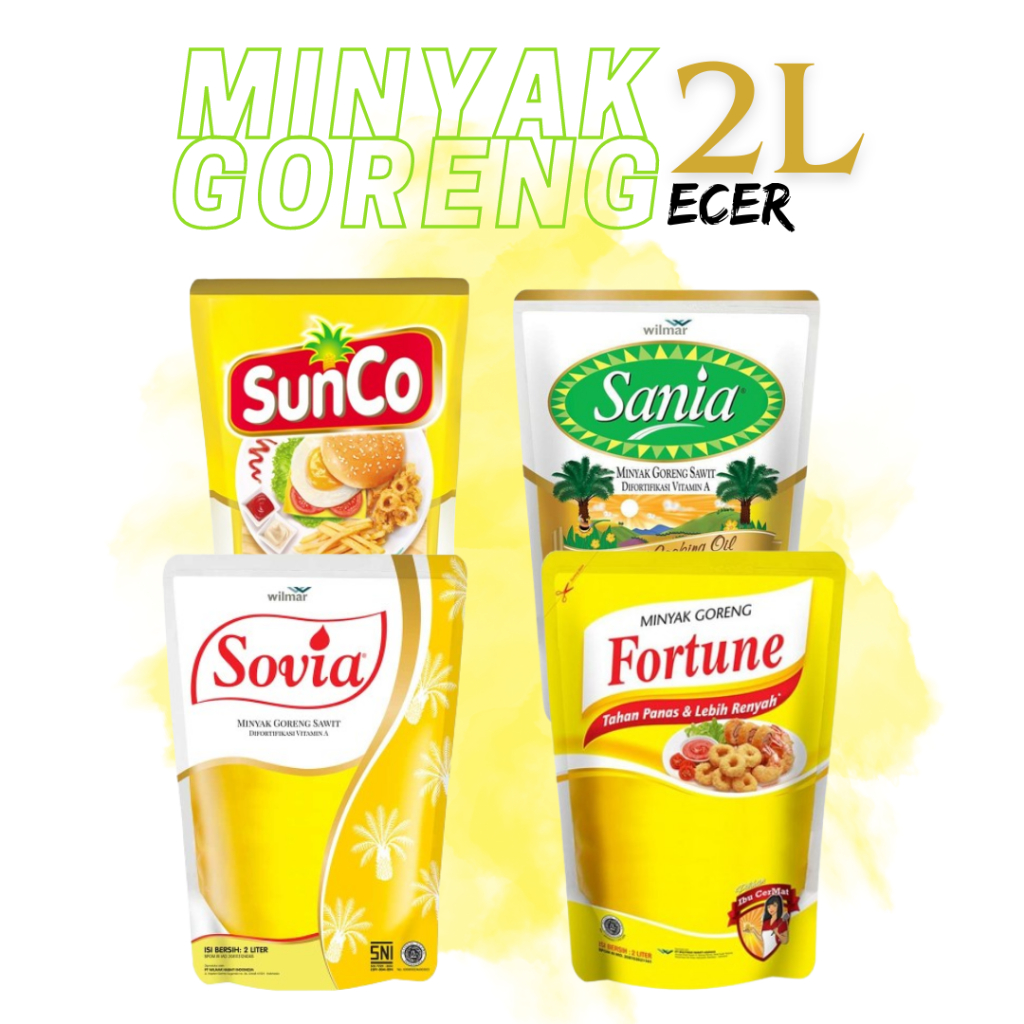 

MINYAK GORENG 2L ECER - SANIA/SUNCO/SOVIA/FORTUNE/FILMA