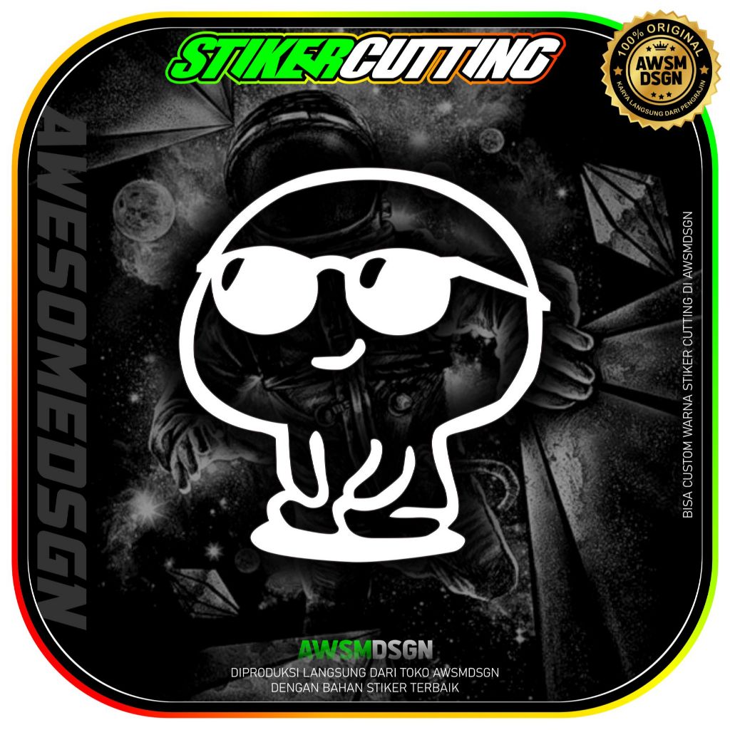 sticker cutting pentol kacamata