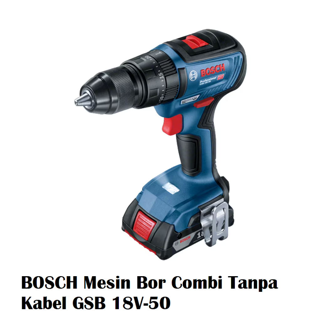 BOSCH Mesin Bor Combi Tanpa Kabel GSB 18V-50