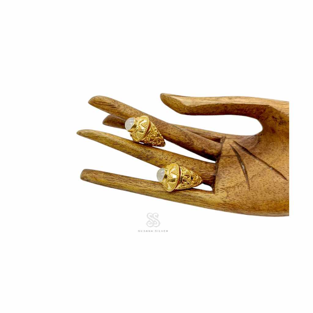 Anting Subeng Perak Pramesti Rambut Sedana Silver 925 Gold Plated Hanmade Bali