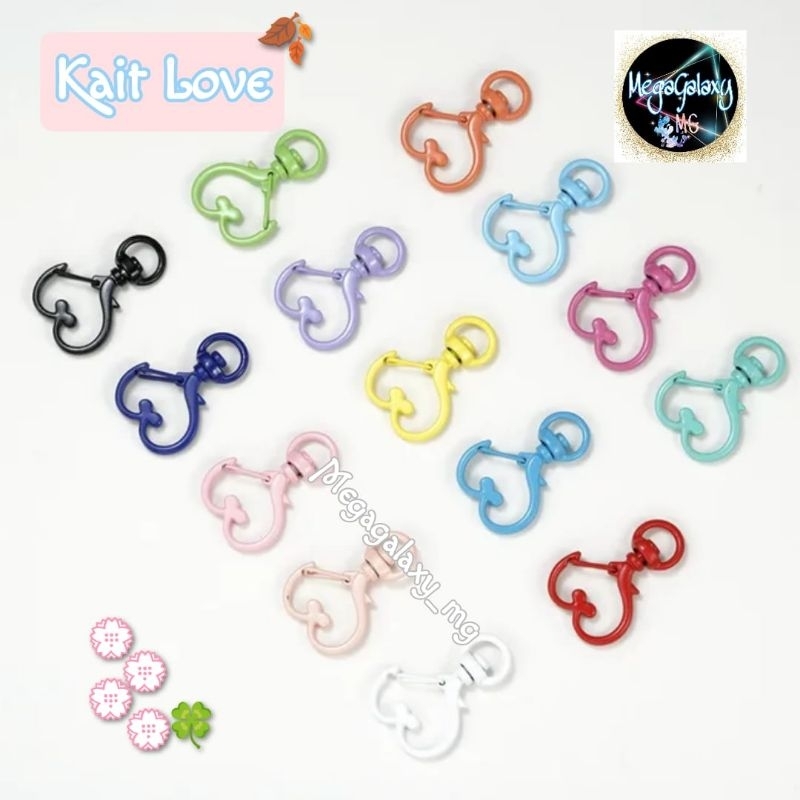 Kait Hook LOVE Clasp Gantungan Kunci Lobster Warna DIY - 5 PCS