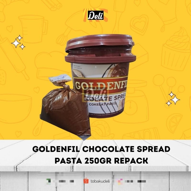 

Goldenfil Chocolate Spread Pasta Selai Coklat Timbangan Repack 250gr