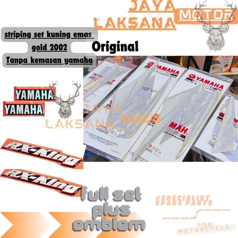 STRIPING LES LIS STICKER LOGO TANGKI TENK TANK TENGKI FUELTANK DAN BOX AKI SET EMBLEM YAMAHA RX KING