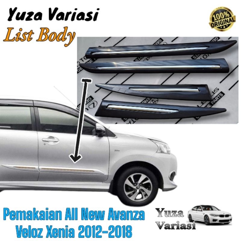 LIST BODY ALL NEW AVANZA Veloz Xenia 2012 - 2018 Original // Lis Body Side Body Moulding Grand Avanz