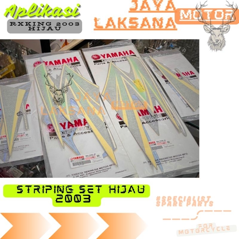 STRIPING LES LIS STICKER LOGO TANGKI TENK TANK TENGKI FUELTANK DAN BOX AKI SET EMBLEM YAMAHA RX KING