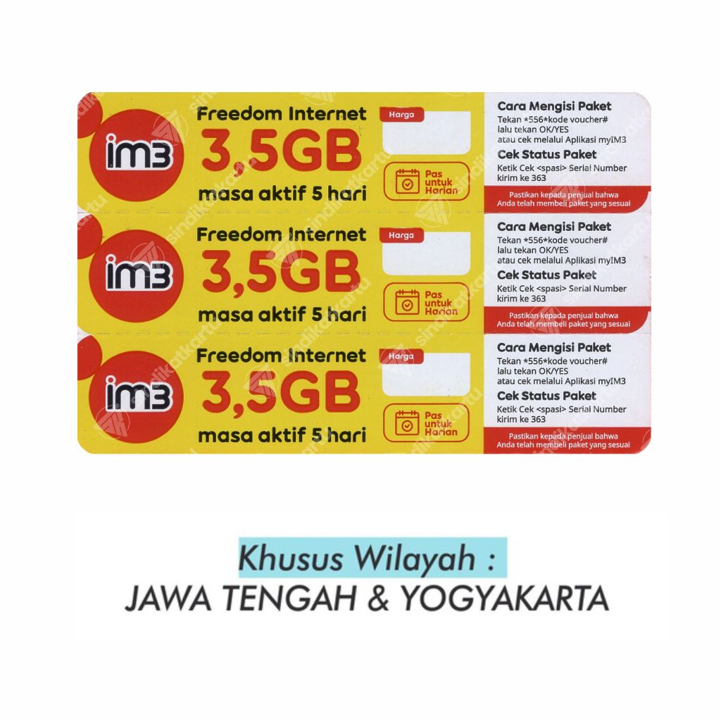 Voucher Indosat 3,5GB 5hari (JATENG & YOGYA)