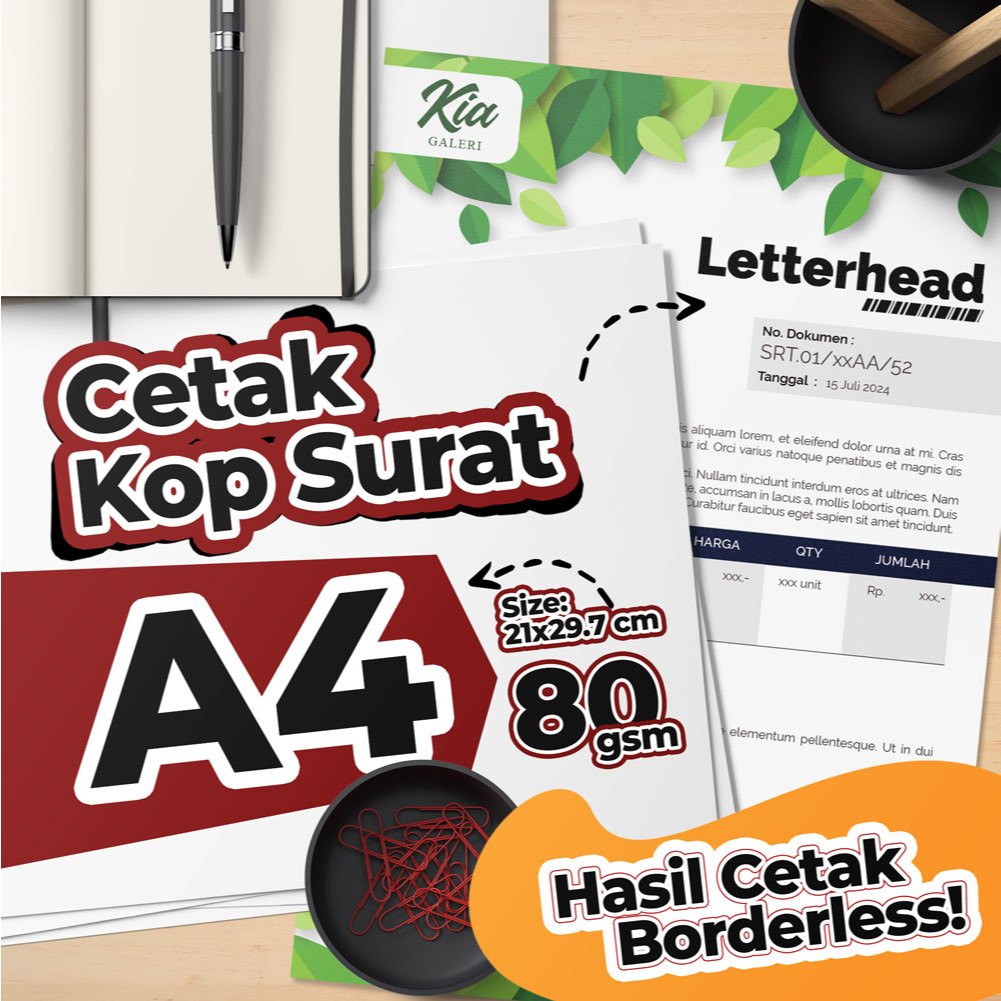 

Cetak Kop Surat A4 - HVS 80 gsm 1 sisi per RIM - Makin Banyak Makin Murah