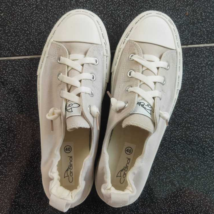 Sepatu Cardinal Girls Cassidy 3 Sneaker Ukuran 40 Warna Cream Beige | Sneakers Wanita Slip On Nyaman