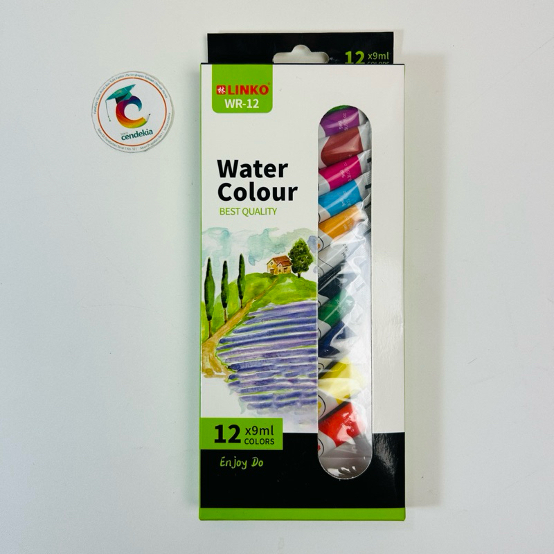 

Cat Air Water Colour LINKO WR-12 12x9ml dengan Kuas