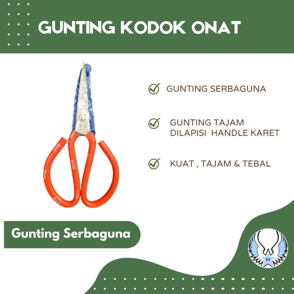 

ONAT - Gunting Kodok ONAT / Gunting serbaguna / Gunting Kain / Gunting Seng / Tailoring Scissors