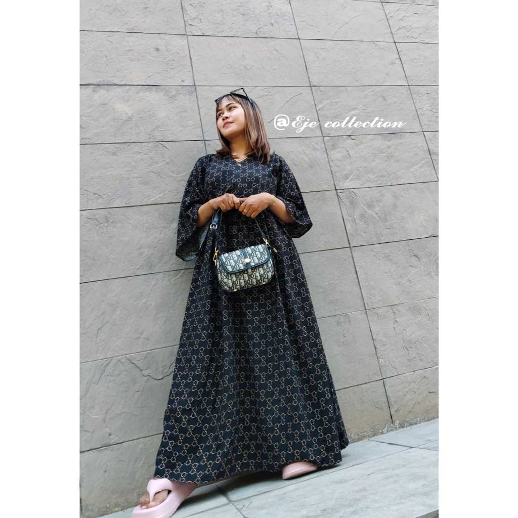 Asyila Midi Dress Katun Rayon Viscose Busui