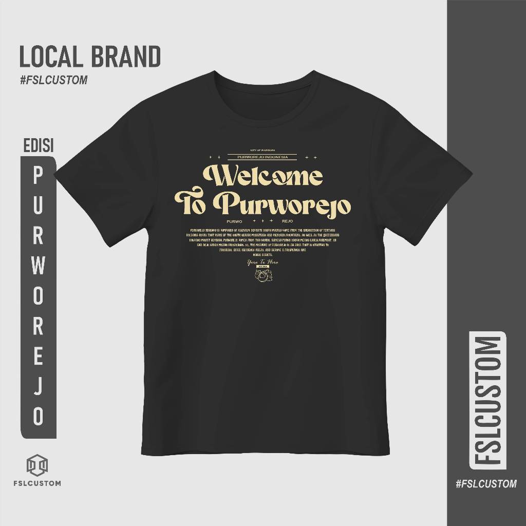 Kaos Purworejo  Welcome Purworejo Tshirt Purworejo Local Brand Cotton Combad 100%