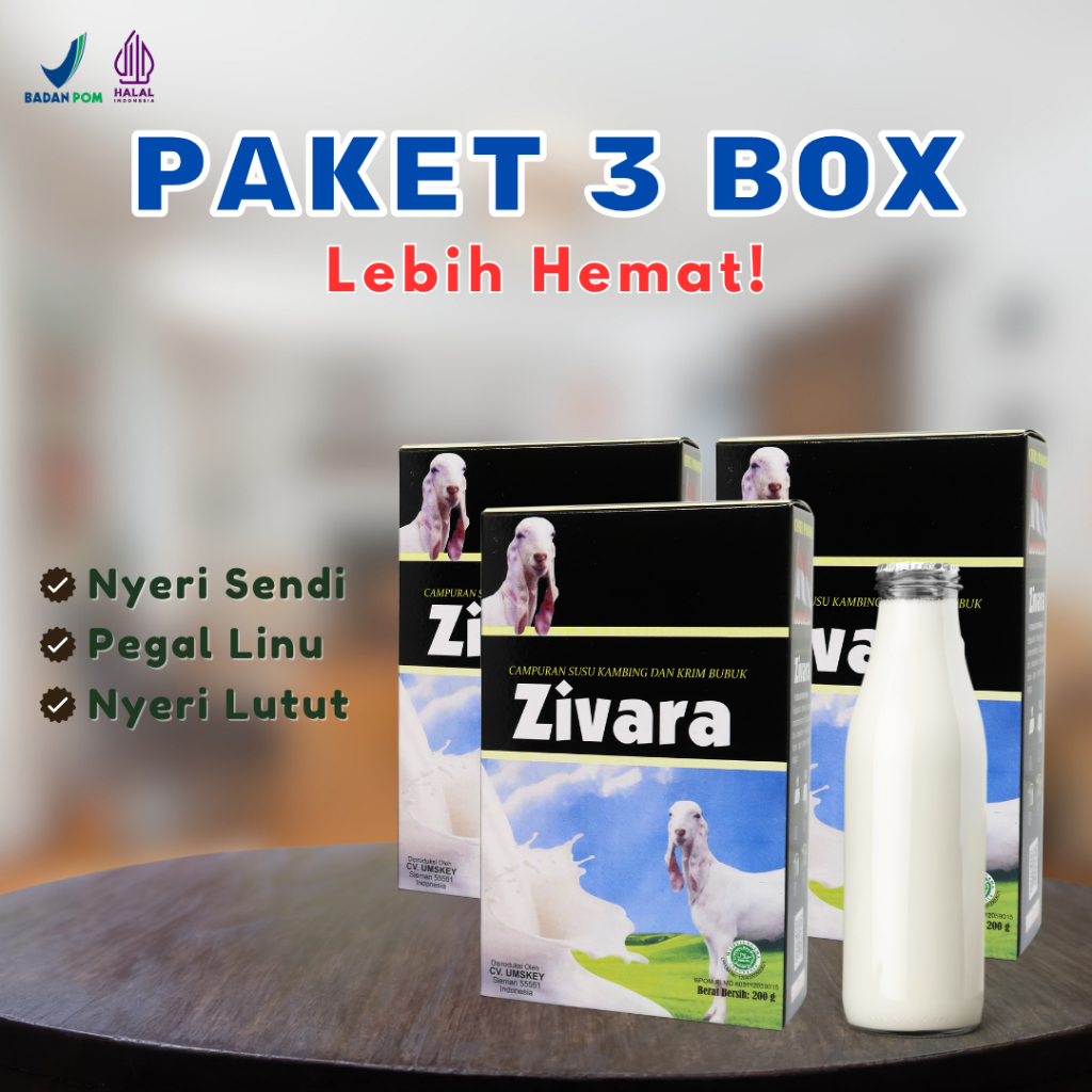 

LEBIH HEMAT! Susu Kambing ZIVARA 3 Box - untuk Nyeri Sendi