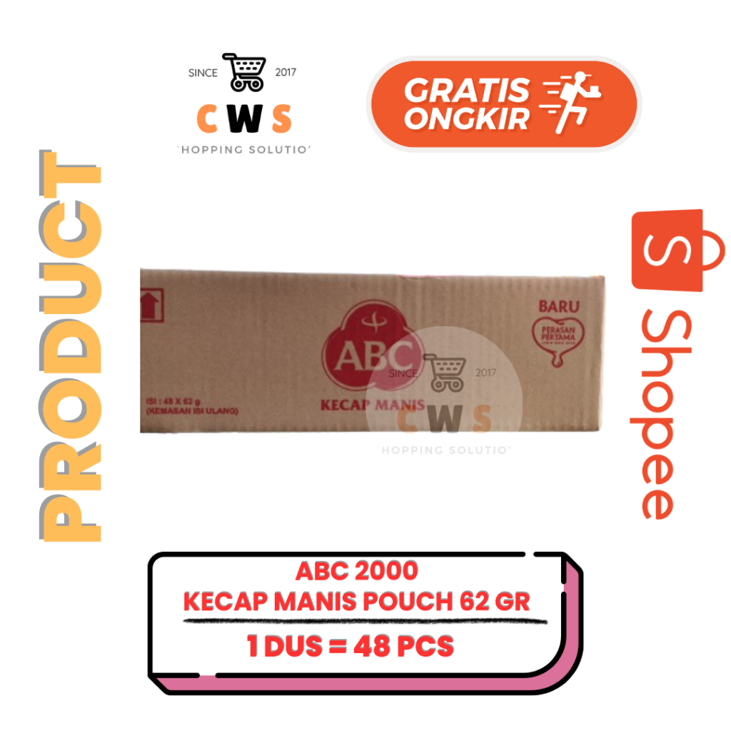 

ABC Kecap Manis Perasan Pertama Kemasan BARU Pouch 62 gr - 1 Dus / 48 Pcs