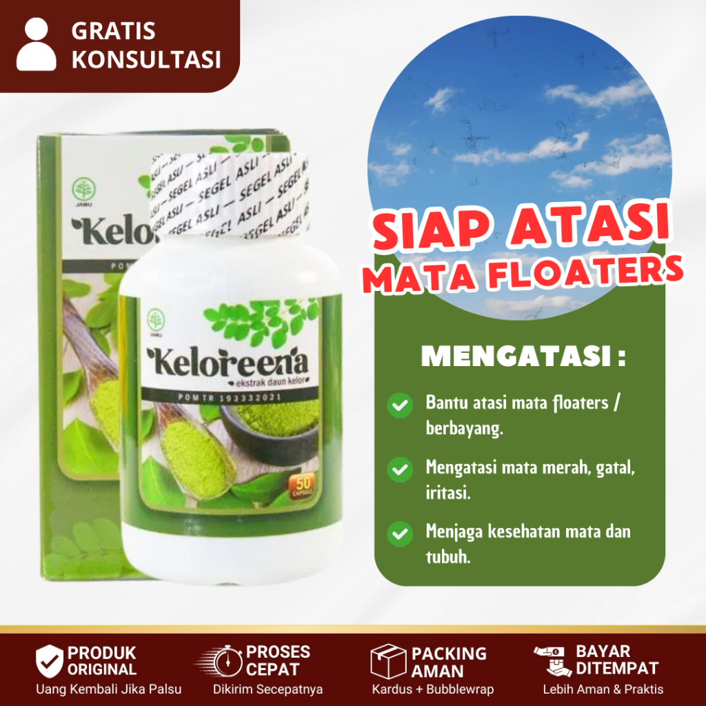 Obat Floaters /  Mata Floater, Obat Mata Berbayang, Obat Gangguan Penglihatan - KELOREENA