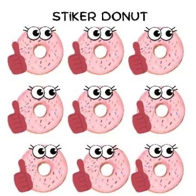 

stiker cutting logo donut, stiker donut, donat, label donat