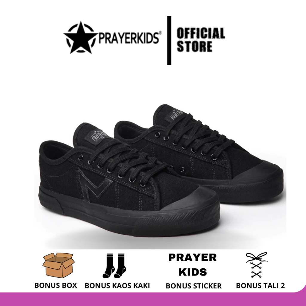Prayer kids Sepatu Unisex Kecot 02 Ox All Black Termurah Original