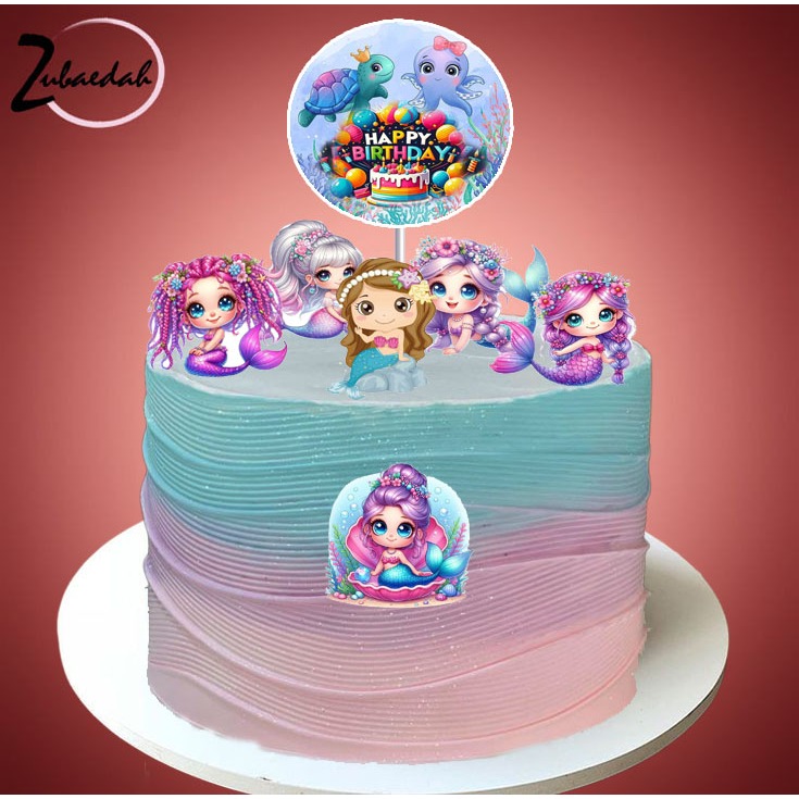 Toper STYROFOAM karakter MERMAID hiasan tusuk kue ulang tahun decorasi cake