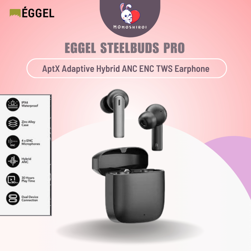 Eggel SteelBuds Pro AptX Adaptive Hybrid ANC ENC TWS Bluetooth Earphone With Dual Device Connection