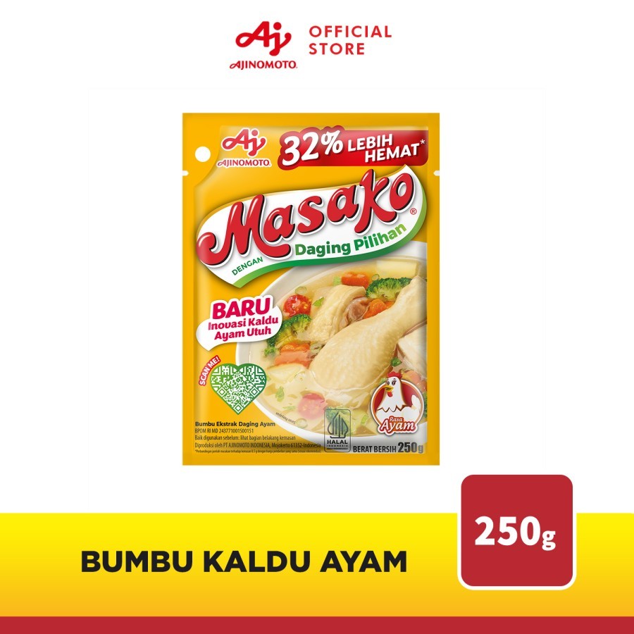 

Masako® Bumbu Kaldu Ayam Penyedap Rasa 250 gram | AJINAMOTO | SUMBER RASA | PENAMBAH RASA LEBIH NIKMAT