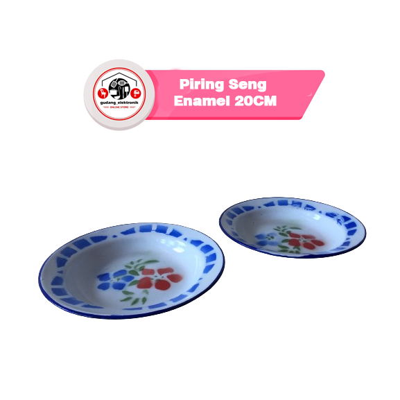 Piring enamel jadul/piring Seng Enamel 20CM