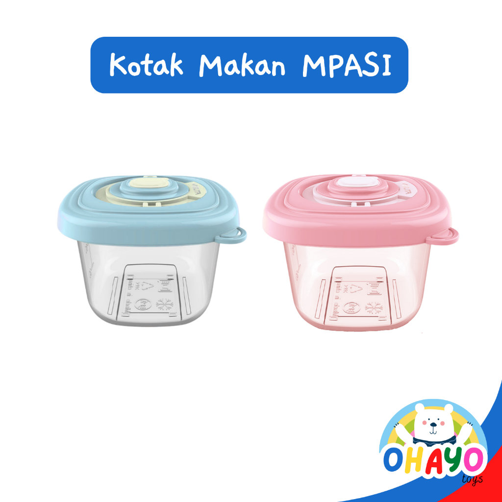 Tempat Makan Anak Kotak Makan Anak Bayi MPASI Anti Tumpah Plastik Tahan Panas 120ml