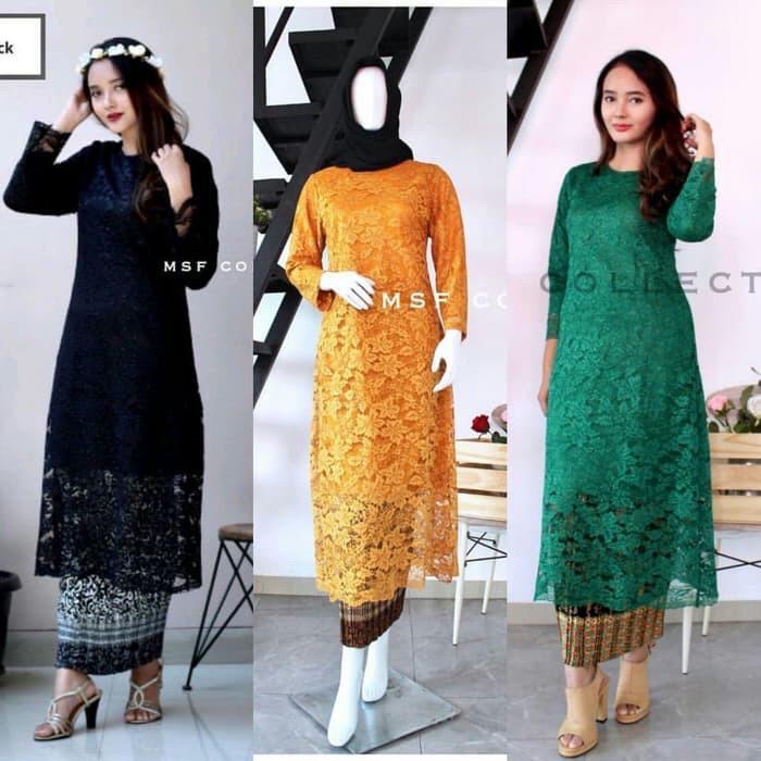 SETELAN KEBAYA TUNIK BRUKAT M-5XL JUMBO KEBAYA LEBARAN MEWAH /SET KEBAYA RINJANI/ATASAN TUNIK JUMBO 