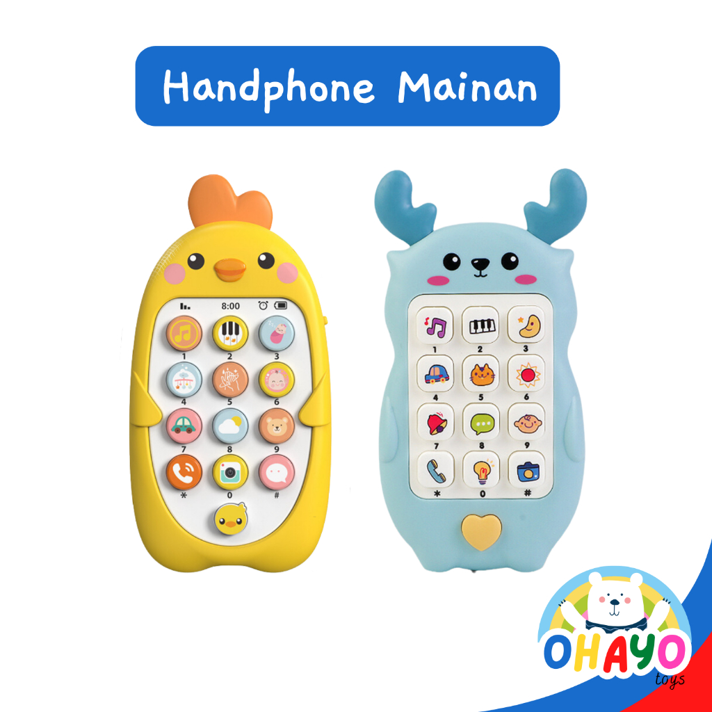 Mainan Musik Handphone Telepon HP Teether Edukasi Anak Bayi Laki Laki Perempuan Bunyi Lampu