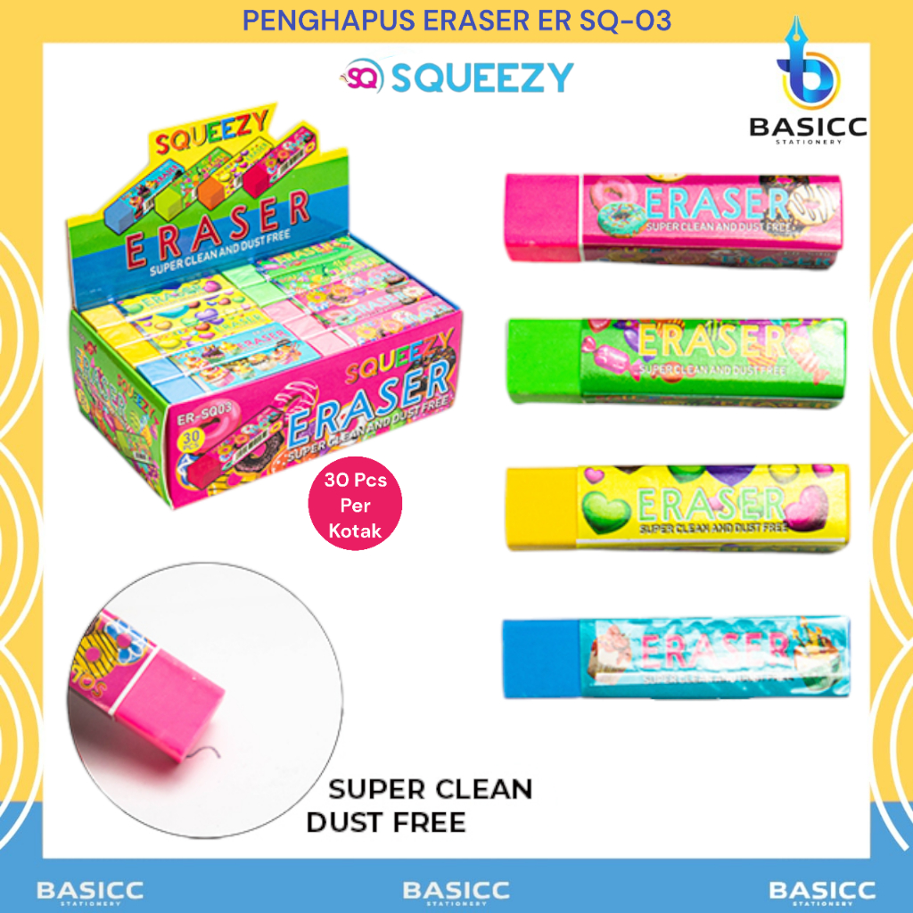 

Squeezy Penghapus Warna Panjang l Eraser Sweet Colour ER-SQ03 | @1Pcs