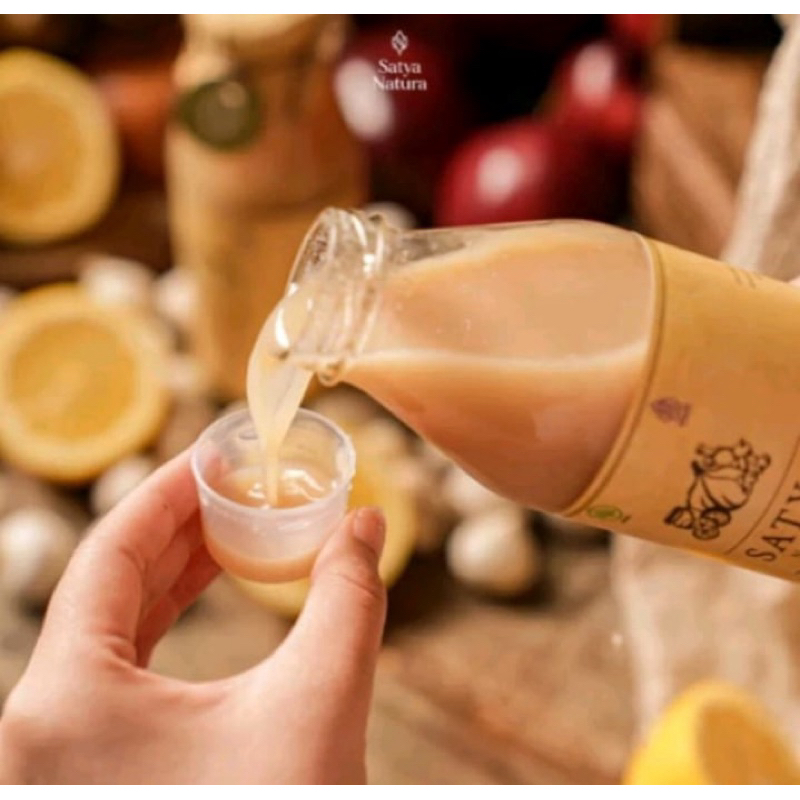 

SATYA Jus Bawang Putih Tunggal Jahe Merah Lemon Madu Hutan Cuka Apel BAHAN ALAMI