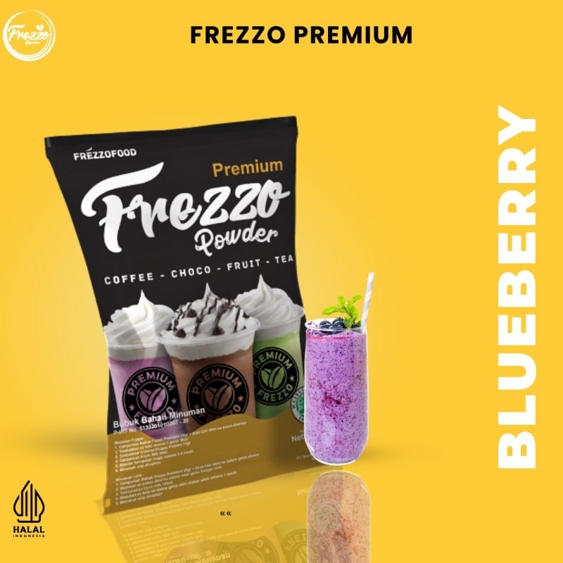 

Bubuk Minuman Rasa Blueberry Premium Frezzo 1kg/ Minuman Murah dan Enak Frezzo Premium