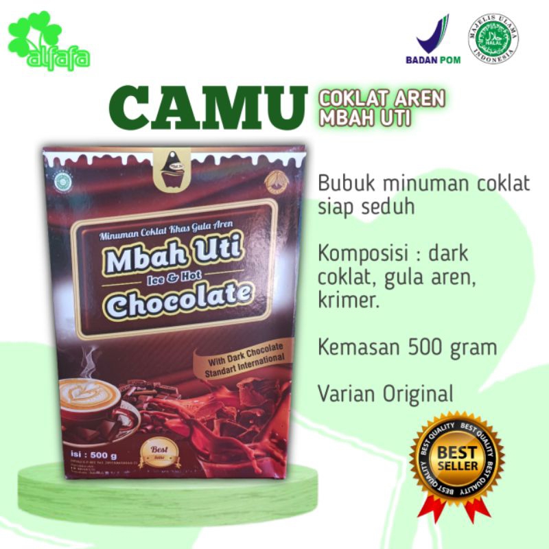 

CAMU - MINUMAN COKLAT PREMIUM GULA AREN MBAH UTI 500 gram, bubuk minuman coklat siap seduh, bisa untuk usaha es coklat viral