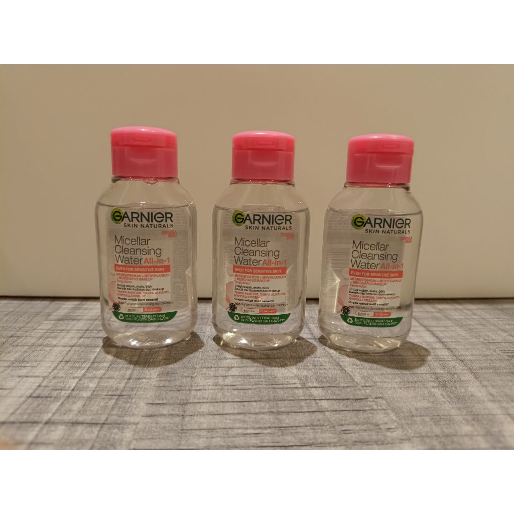 Garnier micellar water 50 ml - Pink Biru Kuning Rose Water