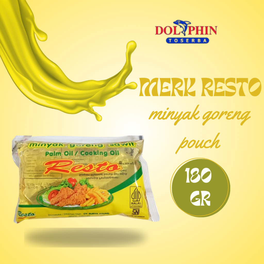 

1 POUCH 180 ML - MINYAK GORENG / MINYAK SAYUR MERK RESTO