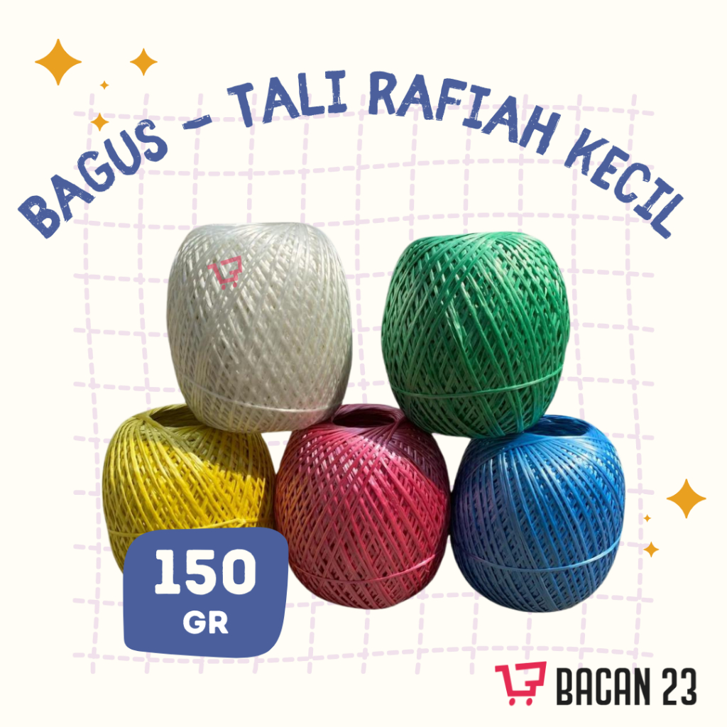 

Tali Rafiah Bagus Kecil Warna RANDOM (150gr) Tali Rapiah
