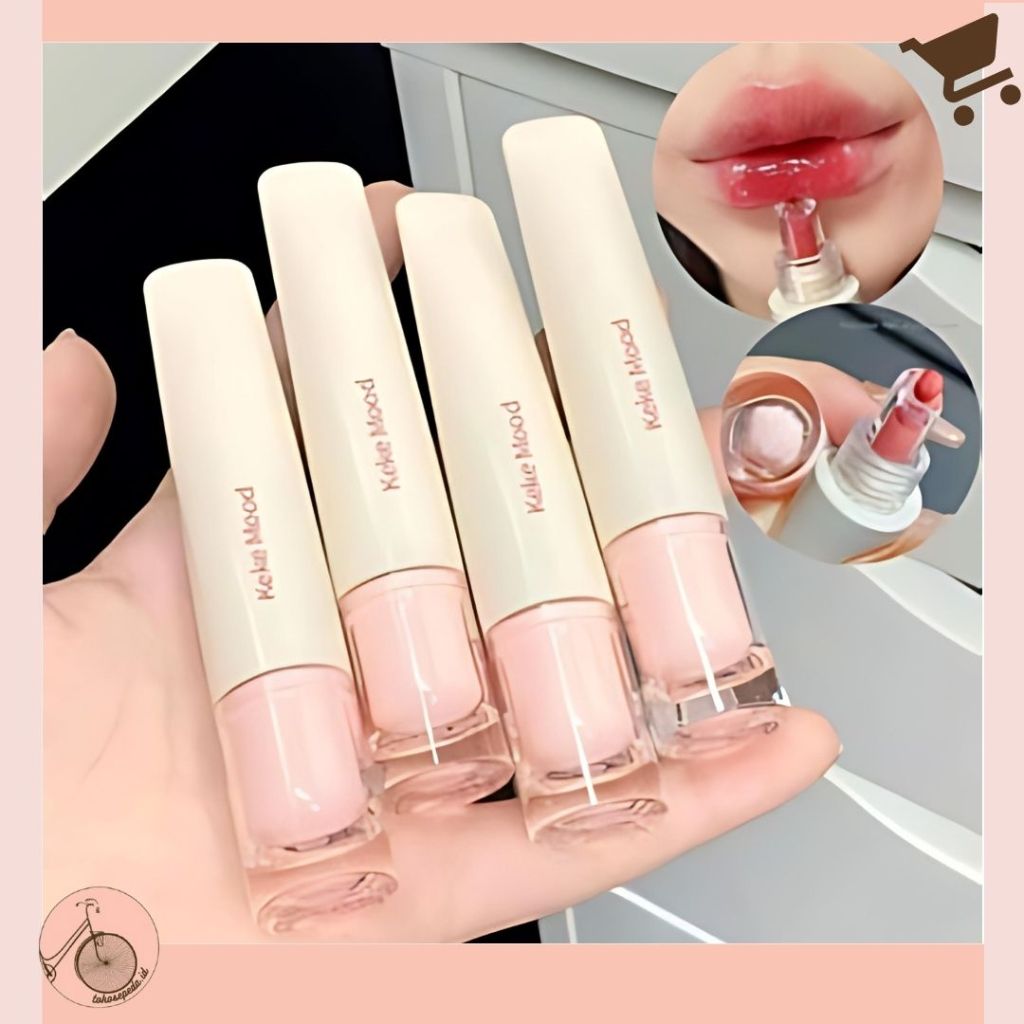 KEKEMOOD Jelly Mirror Water Lip Gloss Lip Cream Lipstick Cermin Wajah Waterproof Long Lasting XX139
