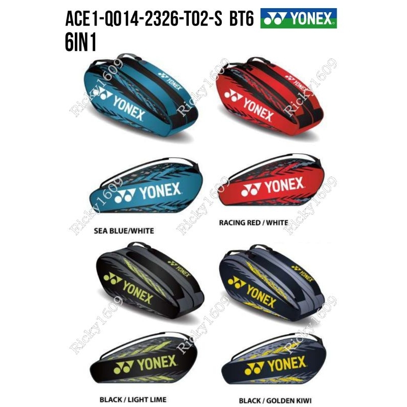 TAS RAKET YONEX ACE1-Q014-2326-T02-S RACQUET BAG BT6 /6in1- ORIGINAL YONEX MADE IN CHINA