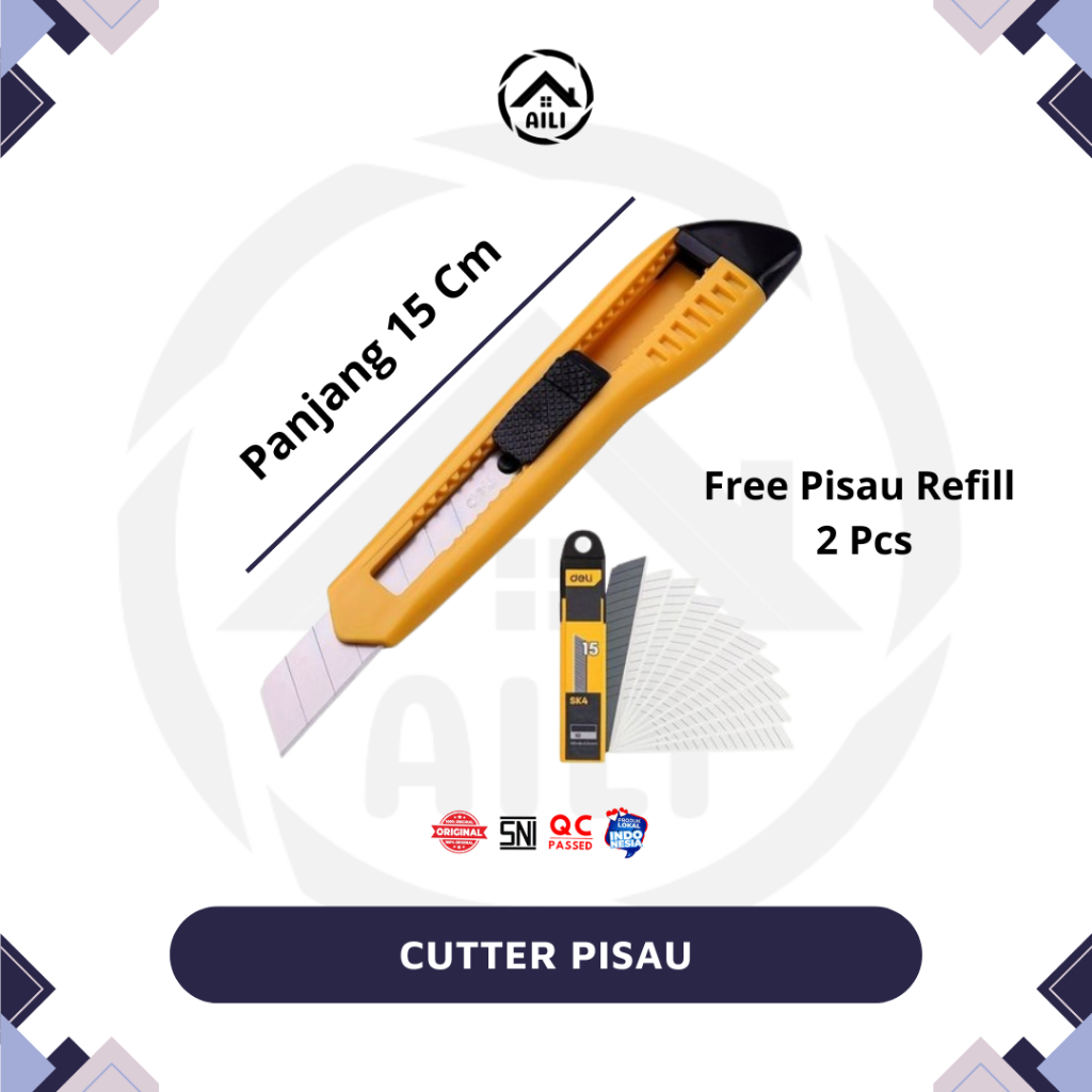 

Pisau Cutter Handle Besar Free Isi Pisau 2 Pcs / Aili Store Building