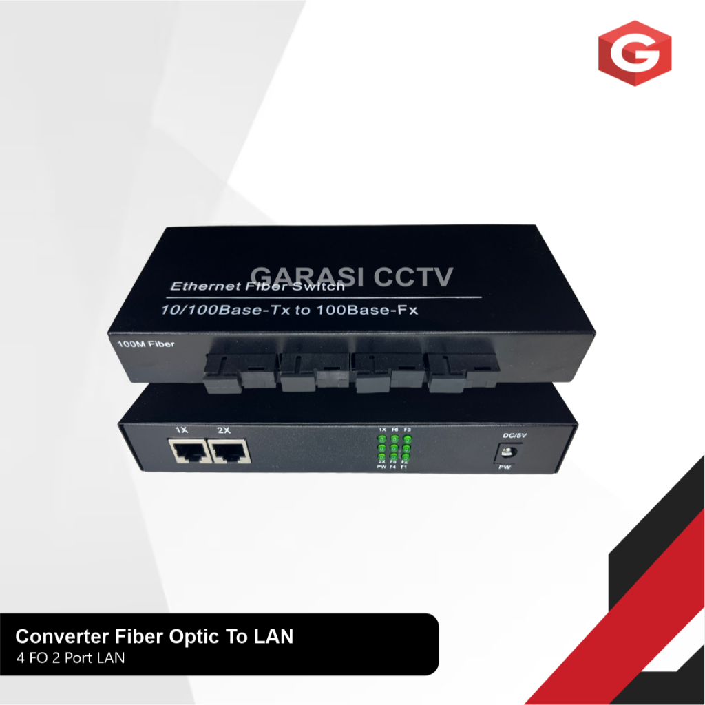 Converter Fiber Optic 4 Port + 2 Port LAN