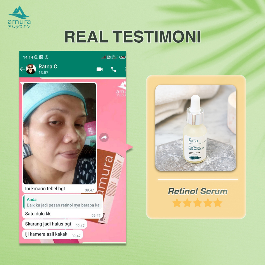 AMURA RETINOL SERUM Original Serum Flek Hitam dan Kerutan Amura Skincare Retinol Serum Nourishing