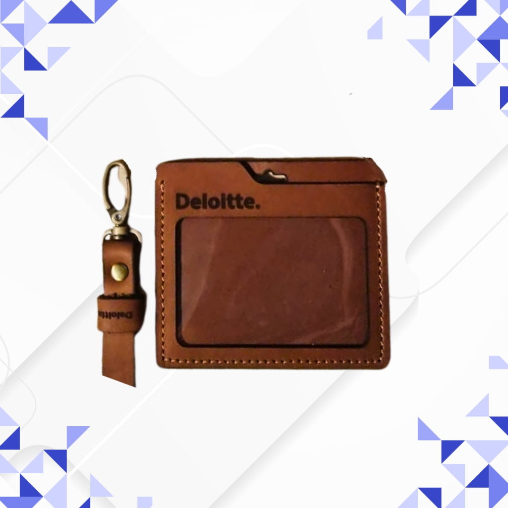 

ID card holder Name tag kulit sapi asli name tag lanyard tali id holder kostum cetak nama & logo