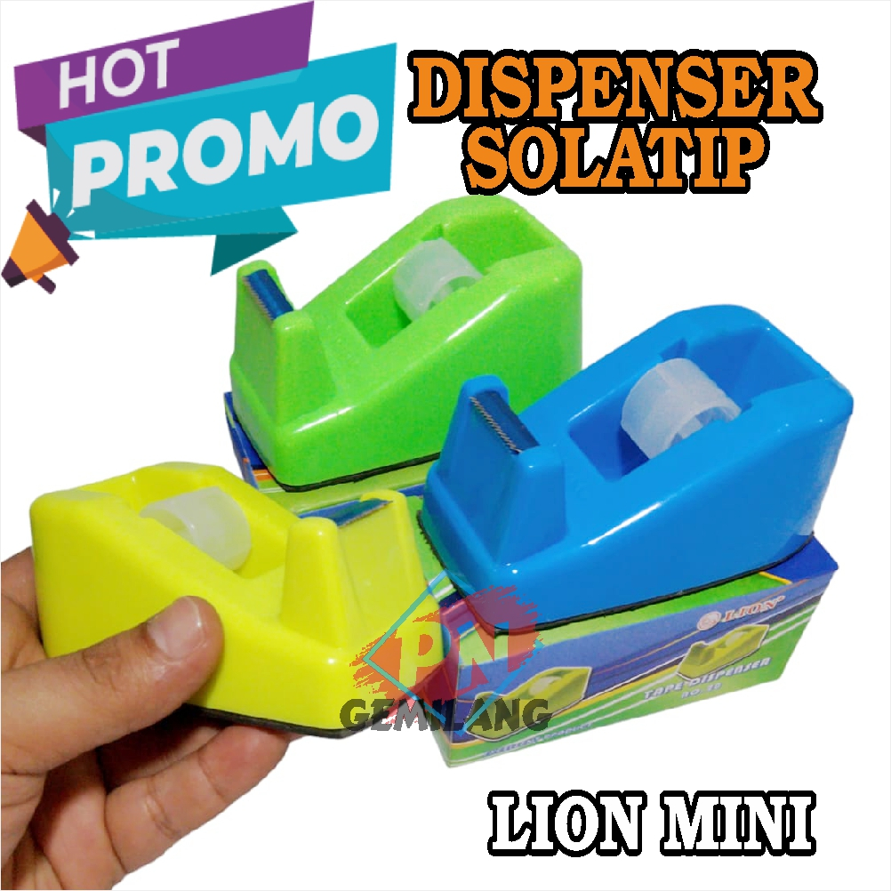 Tape Cutter MINI Tempat Pemotong Lakban Isolasi Tape CUTTER MINI Dispenser SOLATIP  LION