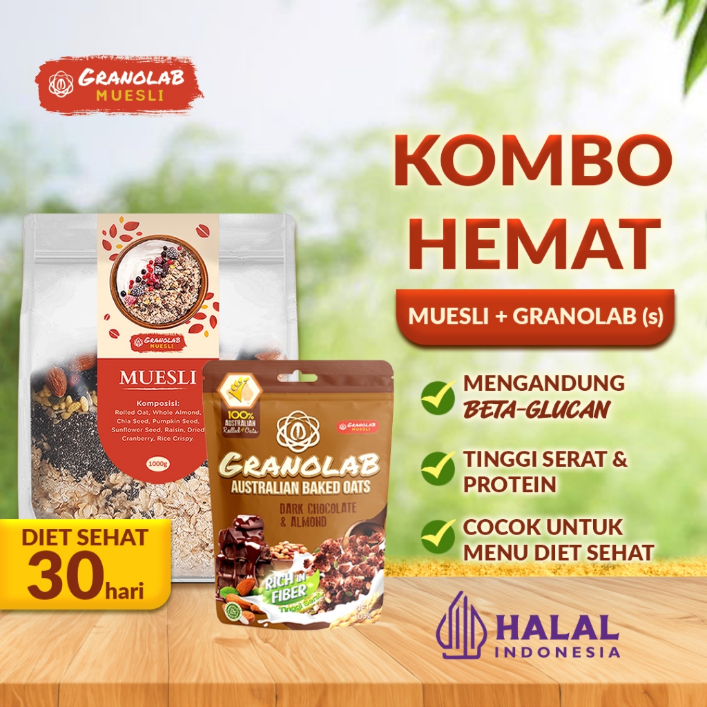 

Paket Bundling Muesli Fruit Seed dan GRANOLAB Baked Oats Granola Sereal | Kombo Hemat