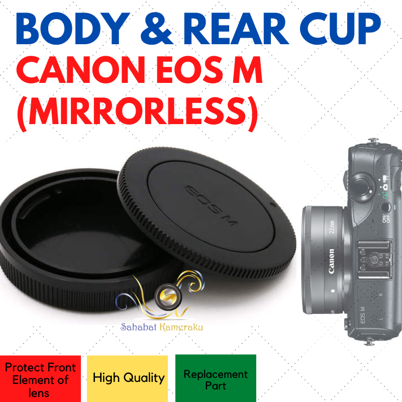 Body Cap & Lens Rear Cap Cover Canon EOS M EFM Tutup Body Lensa M10 M3 M6 M100