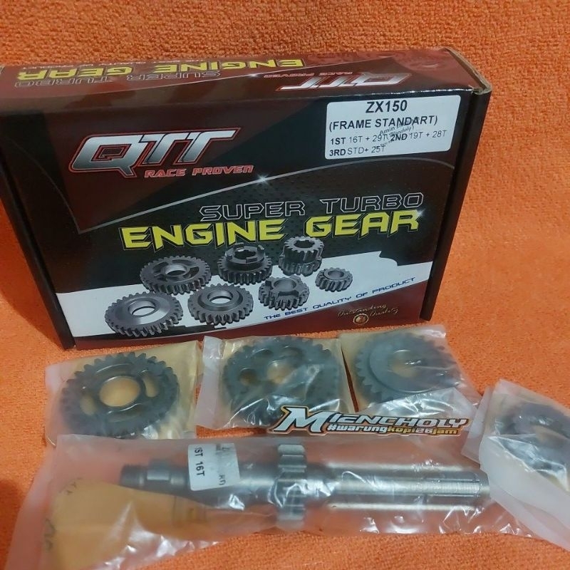 GEARBOX GIRBOX RASIO QTT NINJA FRAME STD 1st 16T+29T 2nd 19T+28T 3rd std+25T original qtt racing