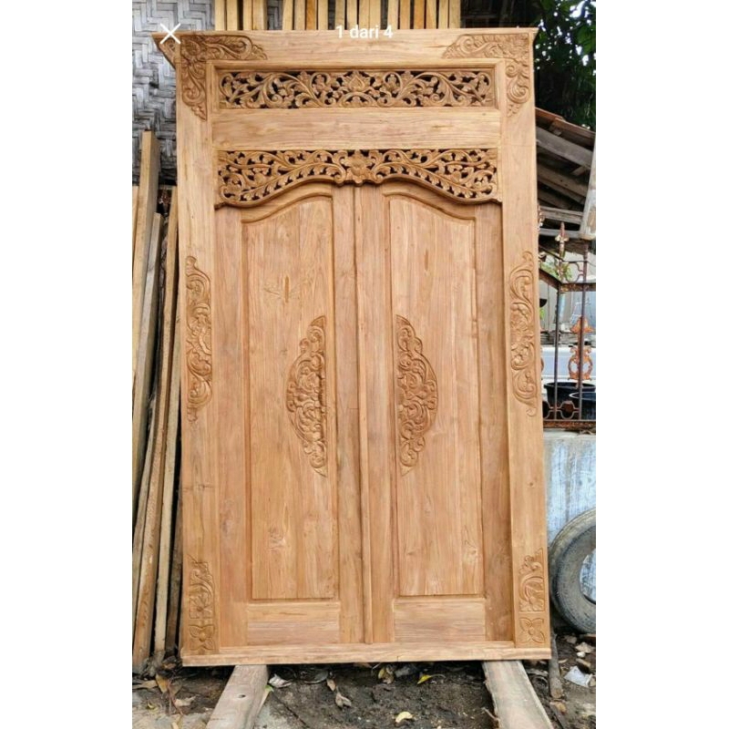 pintu ukir minimalis/pintu gebyok modern ful kayu jati