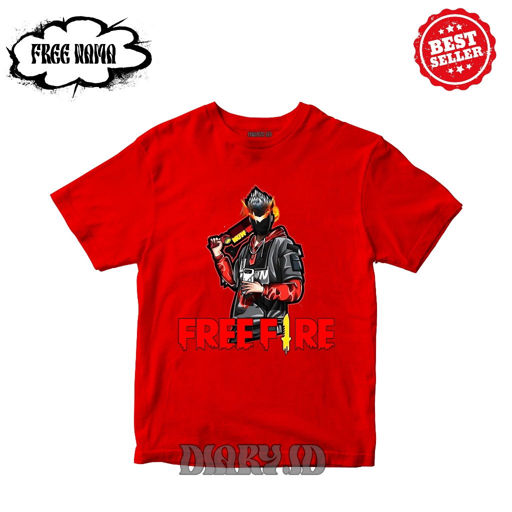 BAJU KAOS ATASAN ANAK KARAKTER FF FREE FIRE SG NEW BAHAN KATUN PREMIUM