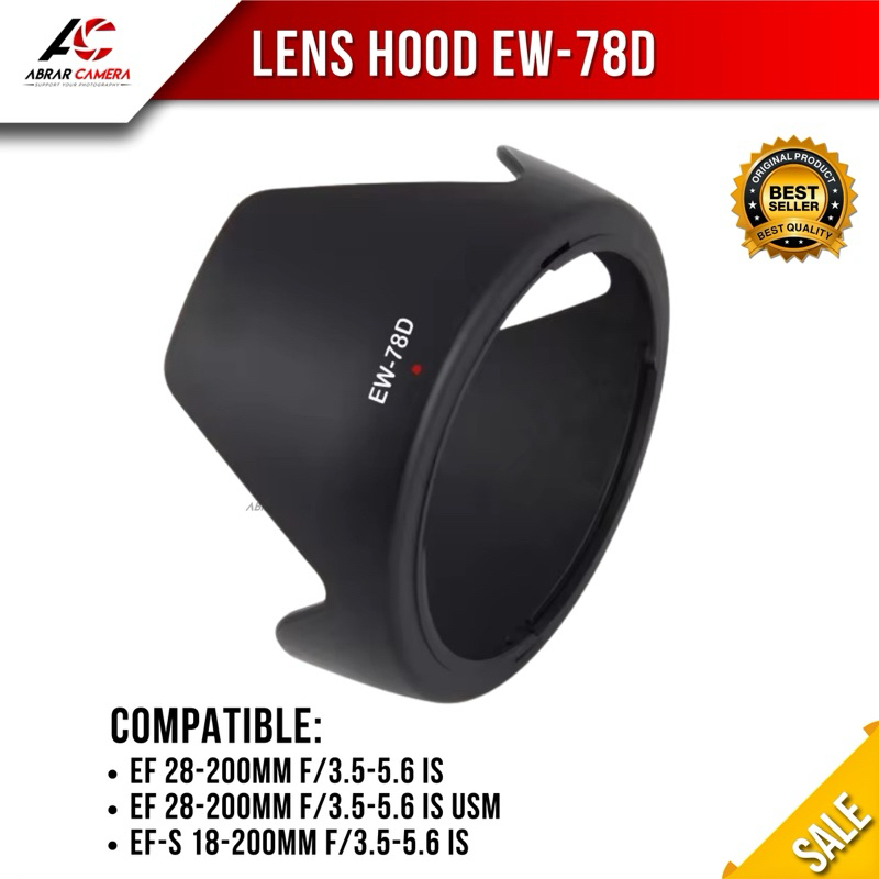Lens Hood EW-78D - Lenshood Lensa Tele Kamera DSLR Canon 18-200mm IS 28-200mm USM