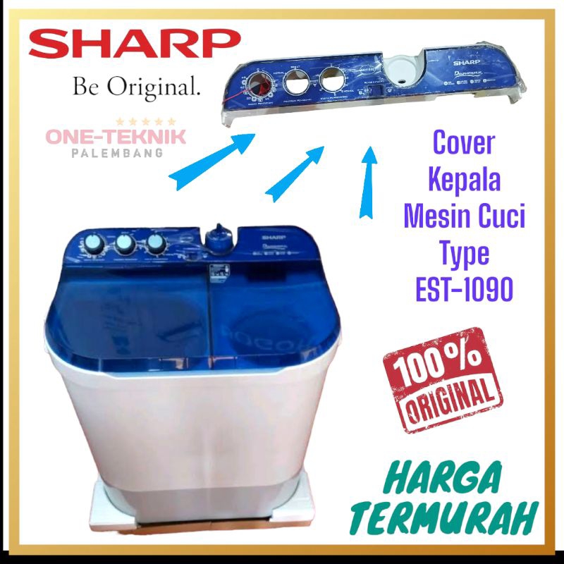 COVER KEPALA TIMER MESIN CUCI SHARP 2 TABUNG ORIGINAL TYPE EST1090 BIRU